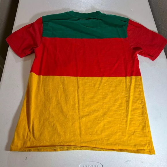 Guess J Balvin Stylish Retro Reggae Striped Embroidered Design T-Shirt XS - Picture 7 of 11